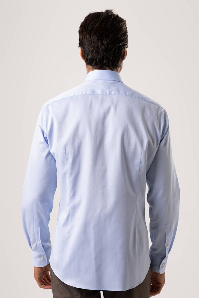 Ingram Hemd Herren Ingram Slim Einfarbig 100% Baumwolle Kragen Italienisch Lange Ärmel