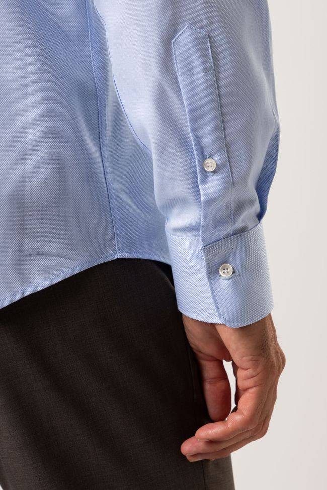 Ingram Hemd Herren Ingram Slim Einfarbig 100% Baumwolle Kragen Italienisch Lange Ärmel