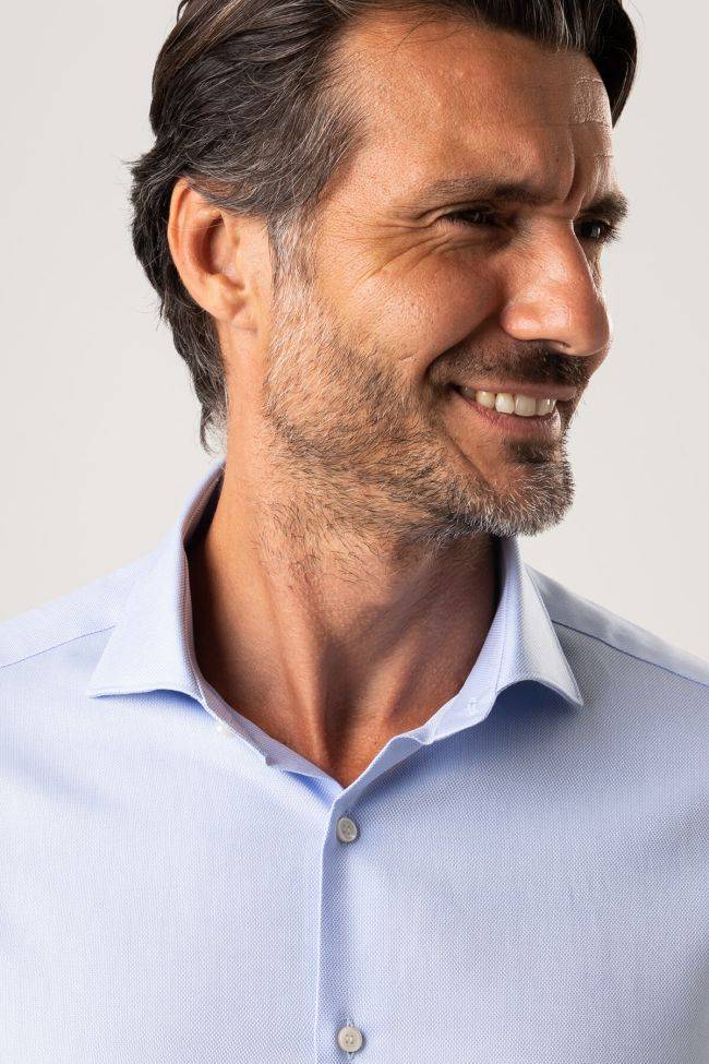 Ingram Hemd Herren Ingram Slim Einfarbig 100% Baumwolle Kragen Italienisch Lange Ärmel