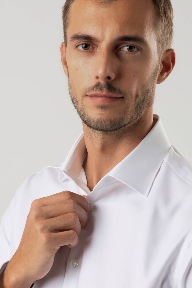 Ingram Hemd Herren Ingram Slim Einfarbig 100% Baumwolle Kragen Italienisch Lange Ärmel