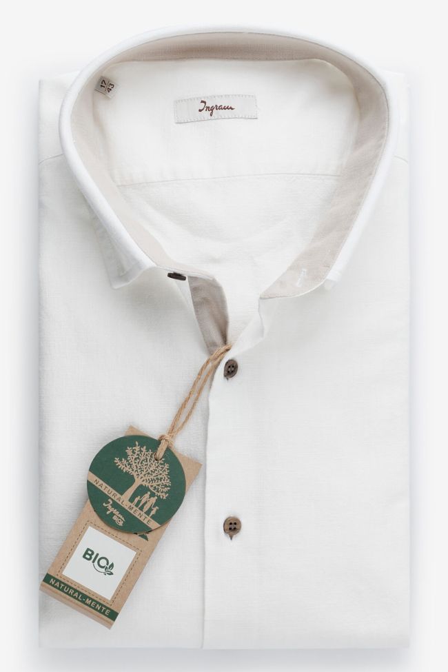 ingram Hemd Herren Ingram Slim Einfarbig 100% Bio-Baumwolle kragen Französisch Lange Ärmel