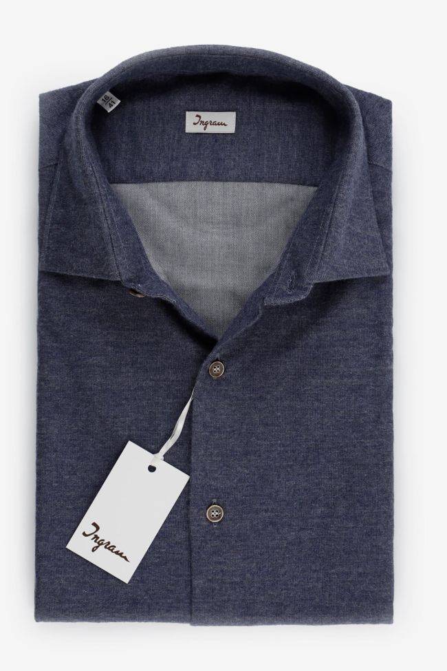 ingram Hemd Herren Ingram Slim Einfarbig 100% winter cotton kragen Französisch Lange Ärmel