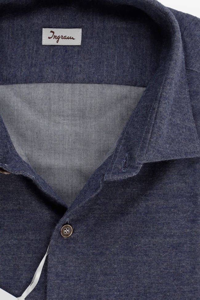Ingram Hemd Herren Ingram Slim Einfarbig 100% Winter Cotton Kragen Französisch Lange Ärmel