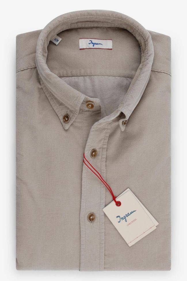 ingram Hemd Herren Ingram Slim Einfarbig 100% winter cotton kragen Button-Down Lange Ärmel