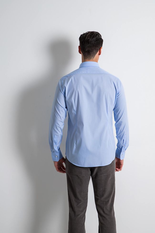 Ingram Hemd Herren Ingram Slim Einfarbig 72% Baumwolle 3% Elastan 25% Pa Kragen Italienisch Lange Ärmel