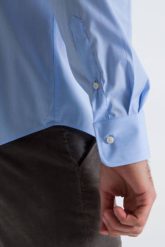 Ingram Hemd Herren Ingram Slim Einfarbig 72% Baumwolle 3% Elastan 25% Pa Kragen Italienisch Lange Ärmel