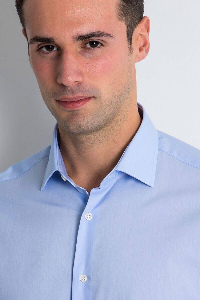 ingram Hemd Herren Ingram Slim Einfarbig 72% Baumwolle 3% elastan 25% pa kragen Italienisch Lange Ärmel