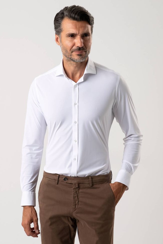 ingram Hemd Herren Ingram Slim Einfarbig 73% polyamide 27% elastan kragen Französisch Lange Ärmel