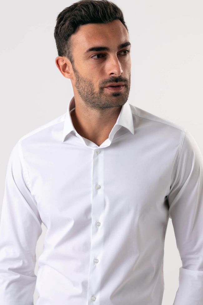 Ingram Hemd Herren Ingram Slim Einfarbig 96% Baumwolle 4% Elastan Kragen Italienisch Lange Ärmel