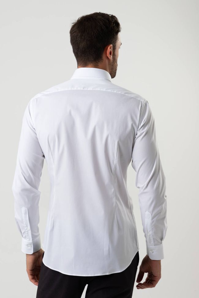 Ingram Hemd Herren Ingram Slim Einfarbig 96% Baumwolle 4% Elastan Kragen Italienisch Lange Ärmel