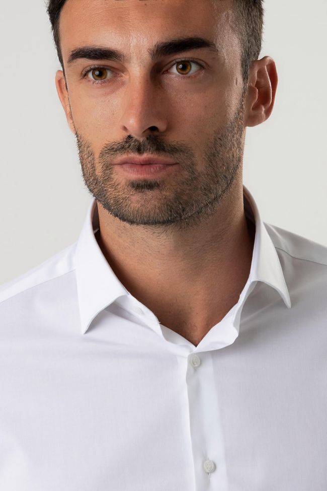 Ingram Hemd Herren Ingram Slim Einfarbig 96% Baumwolle 4% Elastan Kragen Italienisch Lange Ärmel