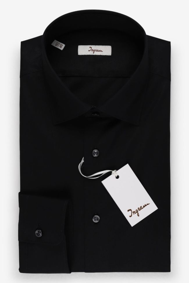 ingram Hemd Herren Ingram Slim Einfarbig 97% Baumwolle 3% elastan kragen Italienisch Lange Ärmel