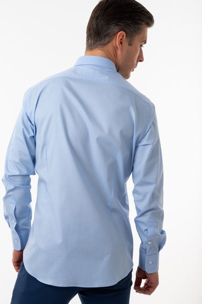Ingram Hemd Herren Ingram Slim Einfarbig 97% Baumwolle 3% Elastan Kragen Italienisch Lange Ärmel