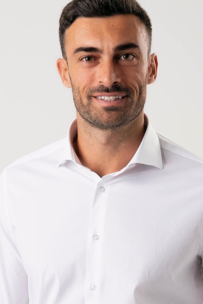 Ingram Hemd Herren Ingram Slim Einfarbig 97% Baumwolle 3% Elastan Kragen Französisch Lange Ärmel