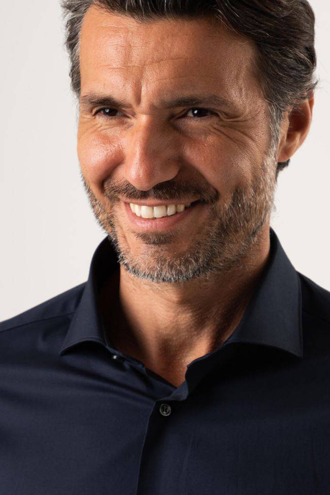 Ingram Hemd Herren Ingram Slim Einfarbig 97% Baumwolle 3% Elastan Kragen Französisch Lange Ärmel