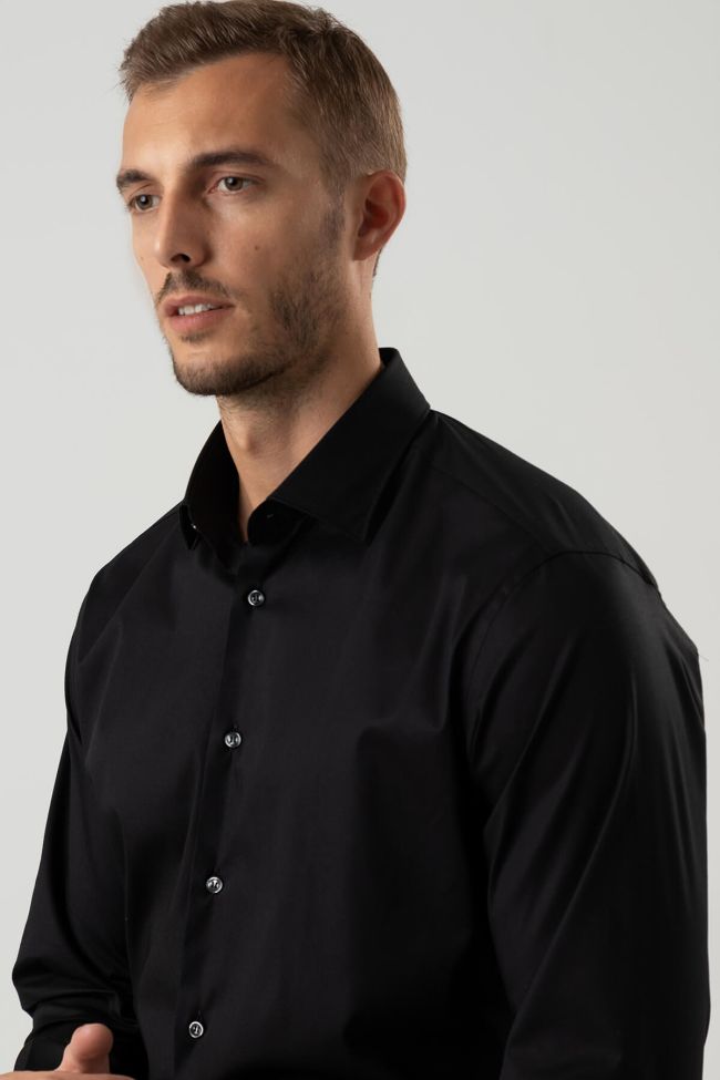 Ingram Hemd Herren Ingram Slim Einfarbig 97% Baumwolle 3% Elastan Kragen Italienisch Lange Ärmel