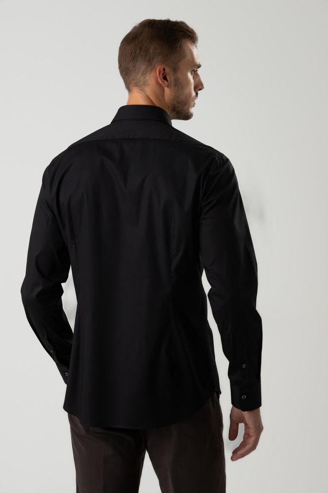 Ingram Hemd Herren Ingram Slim Einfarbig 97% Baumwolle 3% Elastan Kragen Italienisch Lange Ärmel