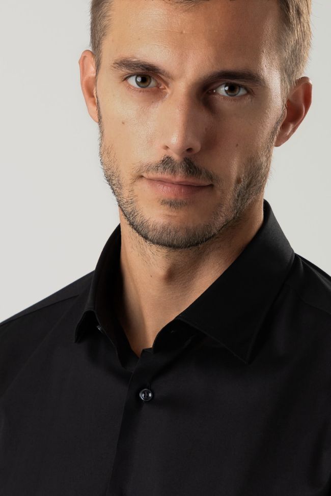 ingram Hemd Herren Ingram Slim Einfarbig 97% Baumwolle 3% elastan kragen Italienisch Lange Ärmel