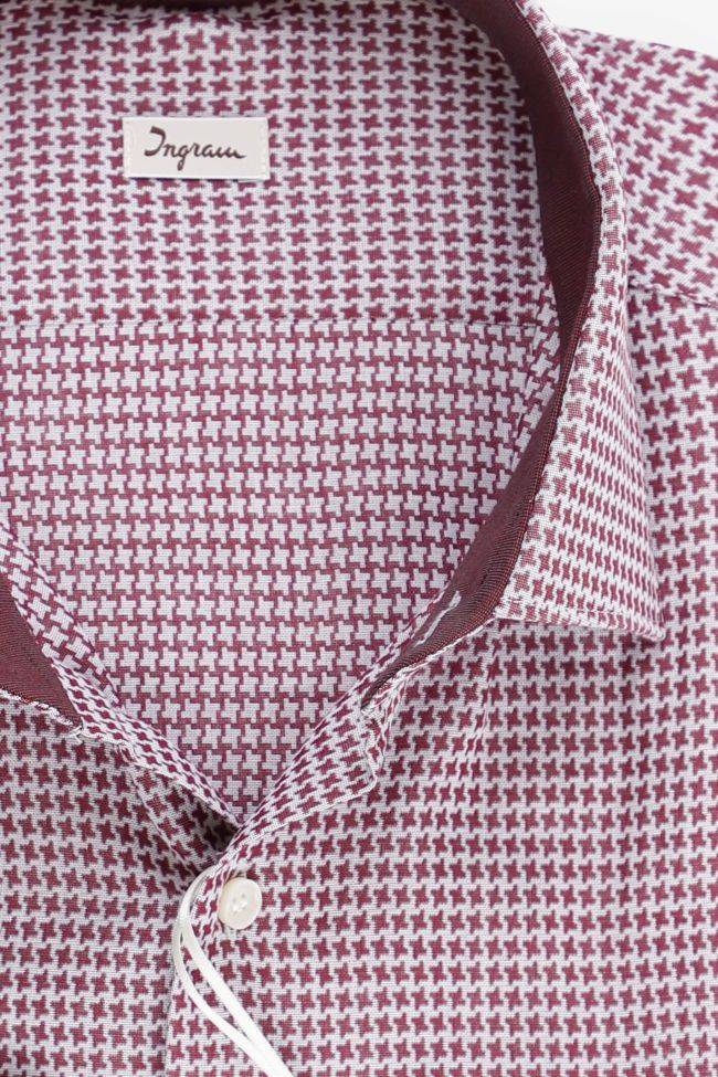 Ingram Hemd Herren Ingram Slim Halb Unifarben 100% Baumwolle Kragen Italienisch Lange Ärmel