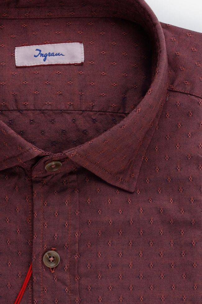 Ingram Hemd Herren Ingram Slim Halb Unifarben 100% Baumwolle Kragen Französisch Lange Ärmel