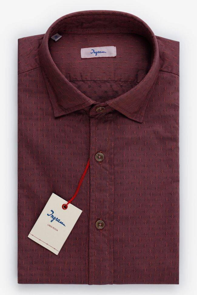 ingram Hemd Herren Ingram Slim Halb Unifarben 100% Baumwolle kragen Französisch Lange Ärmel