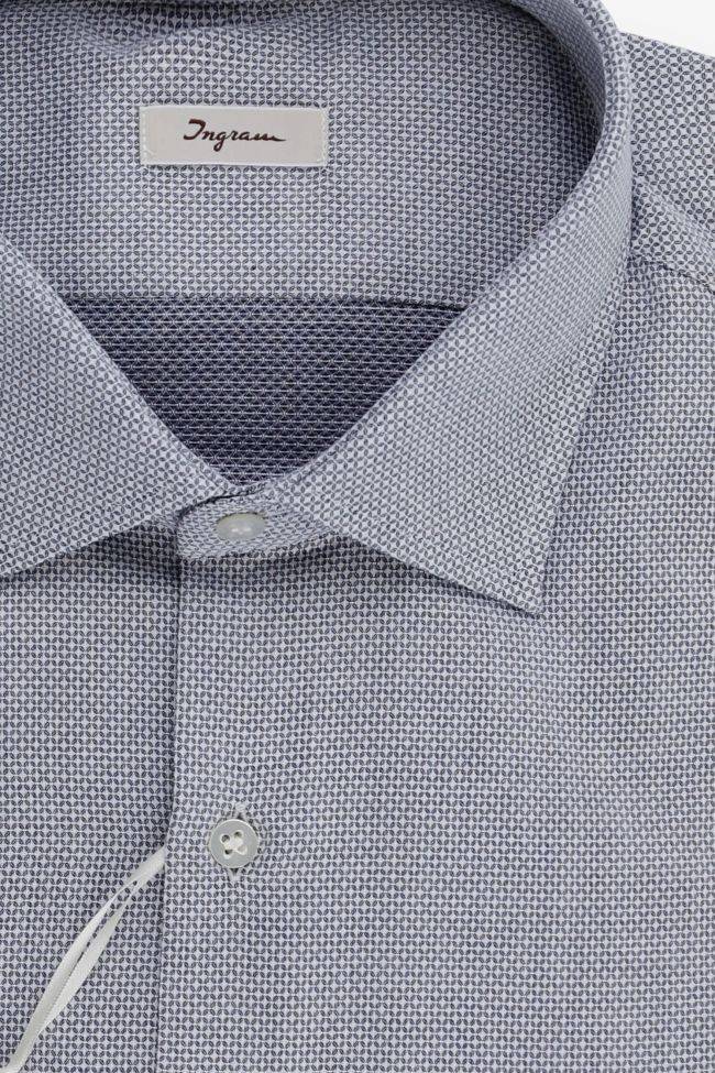 Ingram Hemd Herren Ingram Slim Halb Unifarben 100% Baumwolle Kragen Französisch Lange Ärmel