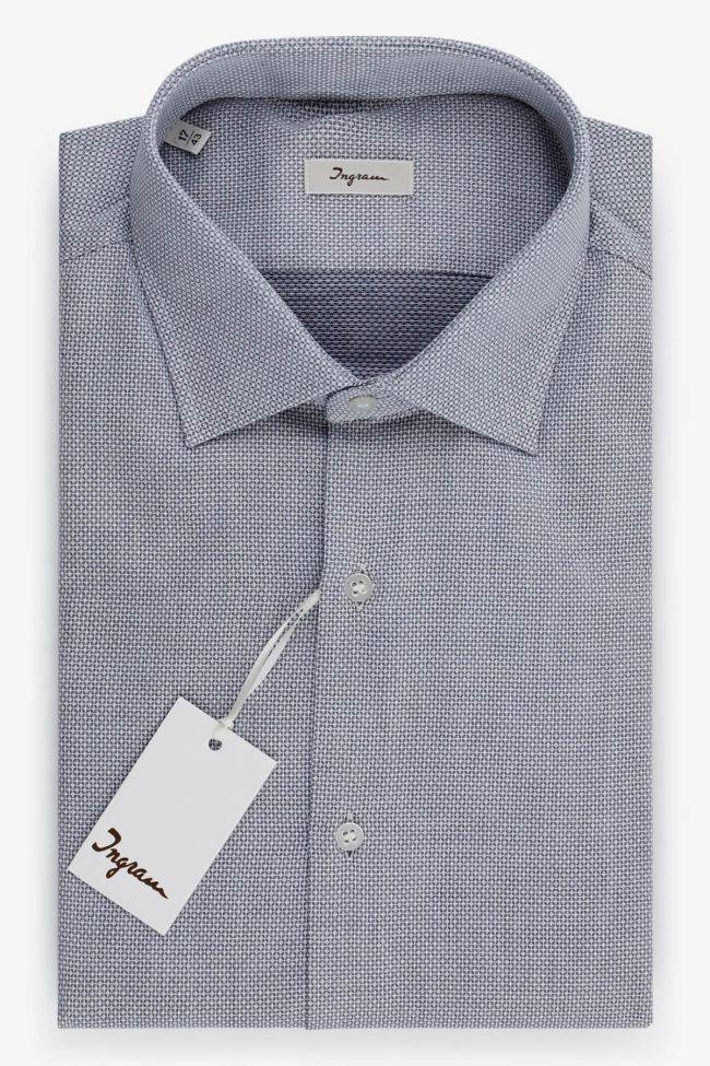 ingram Hemd Herren Ingram Slim Halb Unifarben 100% Baumwolle kragen Französisch Lange Ärmel