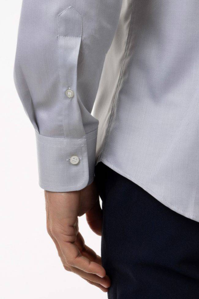 Ingram Hemd Herren Ingram Slim Halb Unifarben 100% Baumwolle Kragen Französisch Lange Ärmel