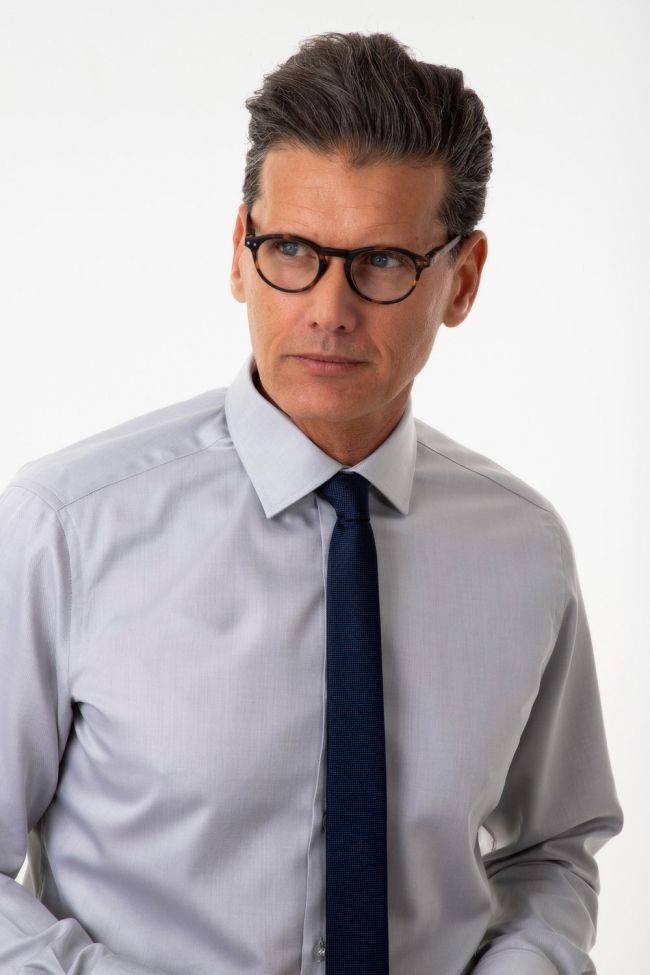 Ingram Hemd Herren Ingram Slim Halb Unifarben 100% Baumwolle Kragen Französisch Lange Ärmel