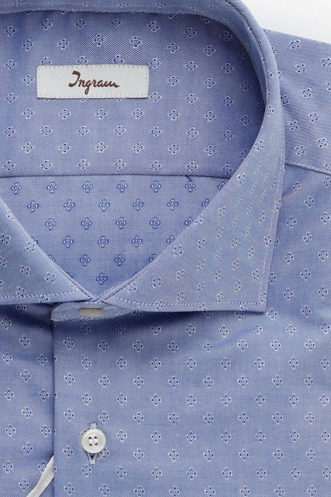 Ingram Hemd Herren Ingram Slim Halb Unifarben 100% Baumwolle Kragen Französisch Lange Ärmel