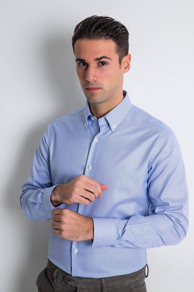 Ingram Hemd Herren Ingram Slim Halb Unifarben 100% Baumwolle Kragen Button-Down Lange Ärmel