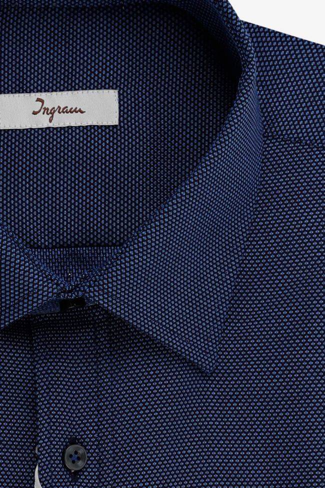 Ingram Hemd Herren Ingram Slim Halb Unifarben 100% Baumwolle Kragen Italienisch Lange Ärmel
