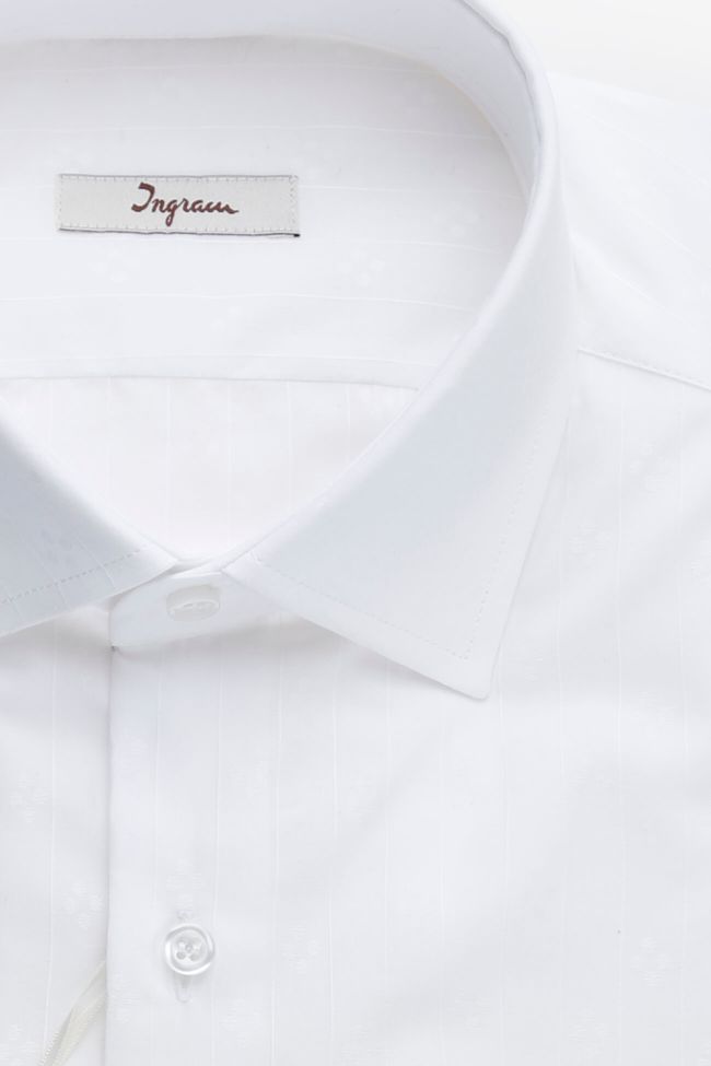Ingram Hemd Herren Ingram Slim Halb Unifarben 100% Baumwolle Kragen Französisch Lange Ärmel