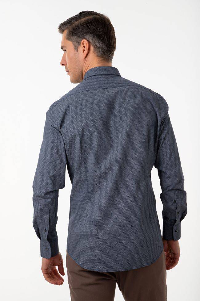 Ingram Hemd Herren Ingram Slim Halb Unifarben 100% Baumwolle Kragen Französisch Lange Ärmel