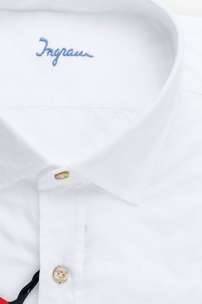Ingram Hemd Herren Ingram Slim Halb Unifarben 100% Baumwolle Kragen Französisch Lange Ärmel