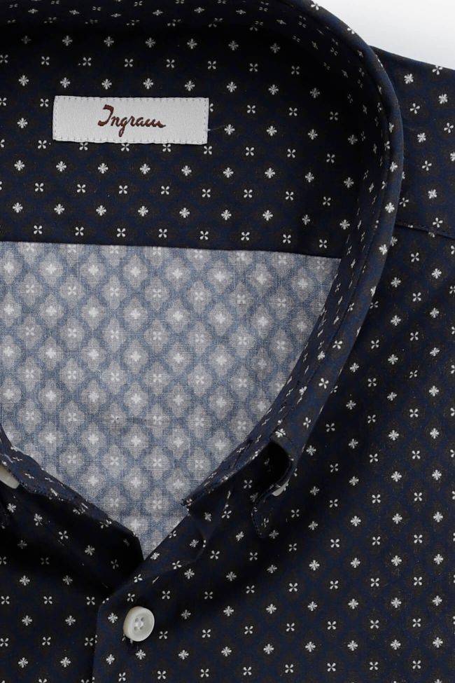 Ingram Hemd Herren Ingram Slim Halb Unifarben 100% Baumwolle Kragen Button-Down Lange Ärmel