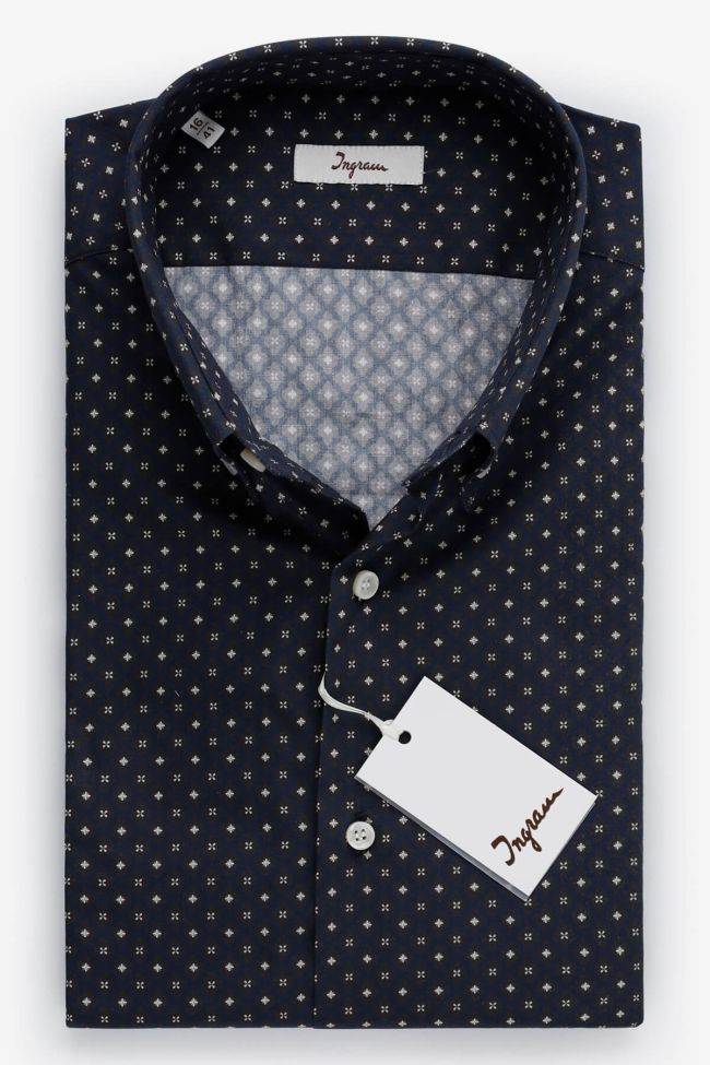 ingram Hemd Herren Ingram Slim Halb Unifarben 100% Baumwolle kragen Button-Down Lange Ärmel