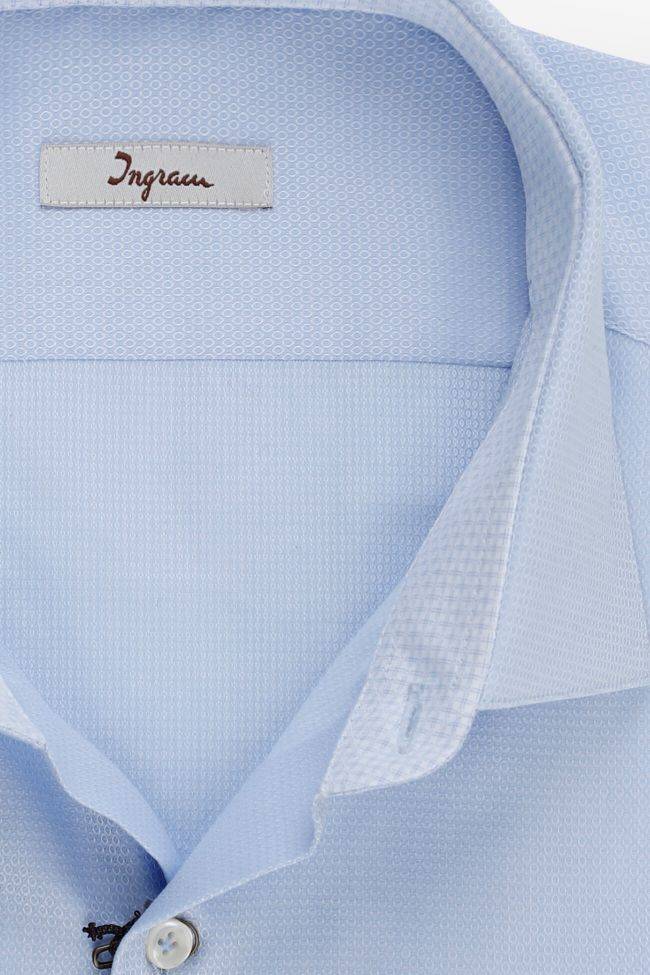 Ingram Hemd Herren Ingram Slim Halb Unifarben 100% Baumwolle Kragen Französisch Lange Ärmel