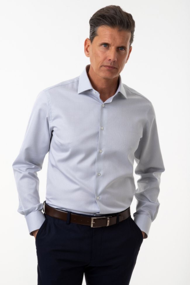 ingram Hemd Herren Ingram Slim Halb Unifarben 100% Baumwolle kragen Italienisch Lange Ärmel