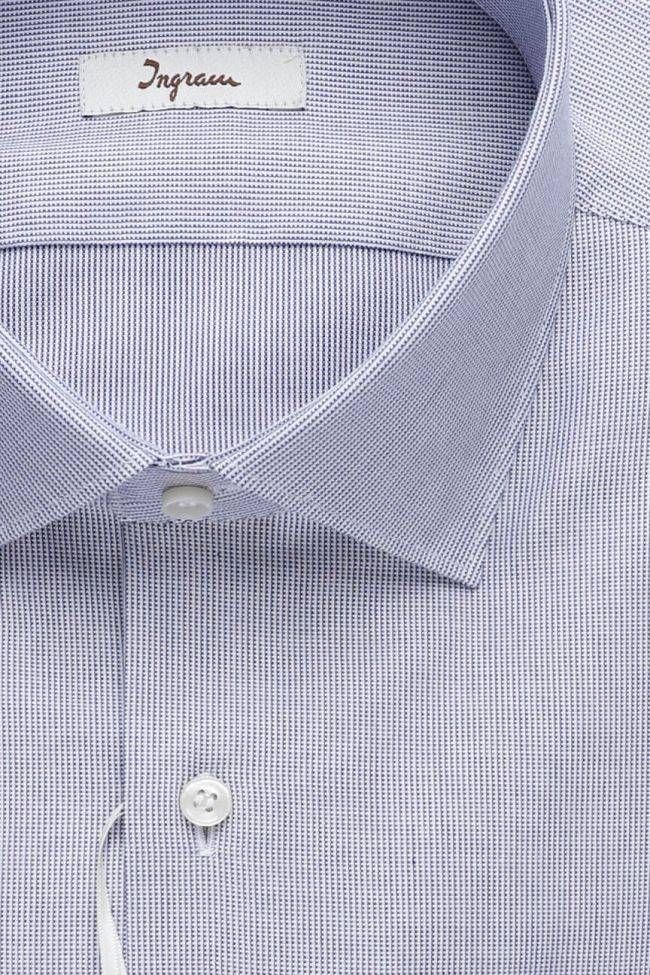 Ingram Hemd Herren Ingram Slim Halb Unifarben 100% Baumwolle Kragen Italienisch Lange Ärmel