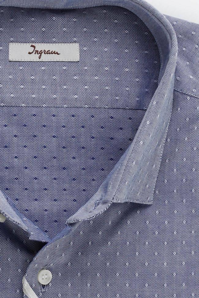 Ingram Hemd Herren Ingram Slim Halb Unifarben 100% Baumwolle Kragen Französisch Lange Ärmel