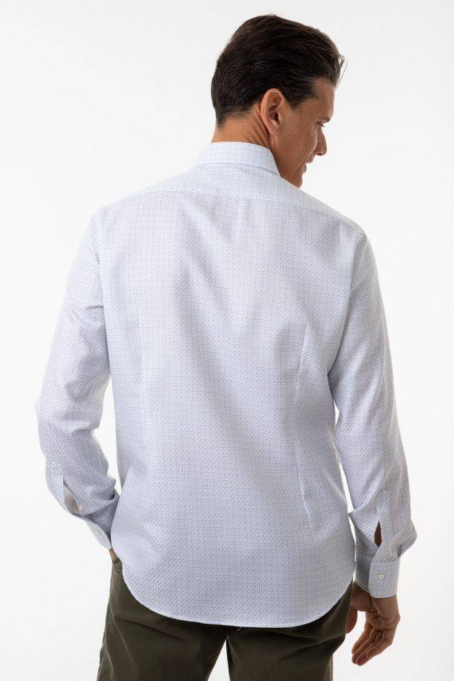 Ingram Hemd Herren Ingram Slim Halb Unifarben 100% Baumwolle Kragen Italienisch Lange Ärmel