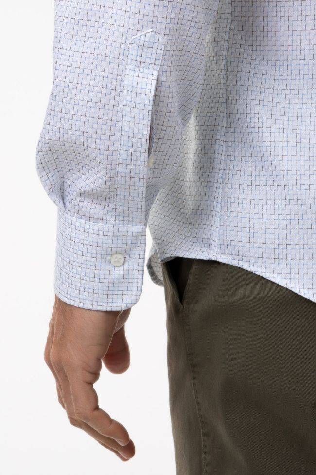 Ingram Hemd Herren Ingram Slim Halb Unifarben 100% Baumwolle Kragen Italienisch Lange Ärmel