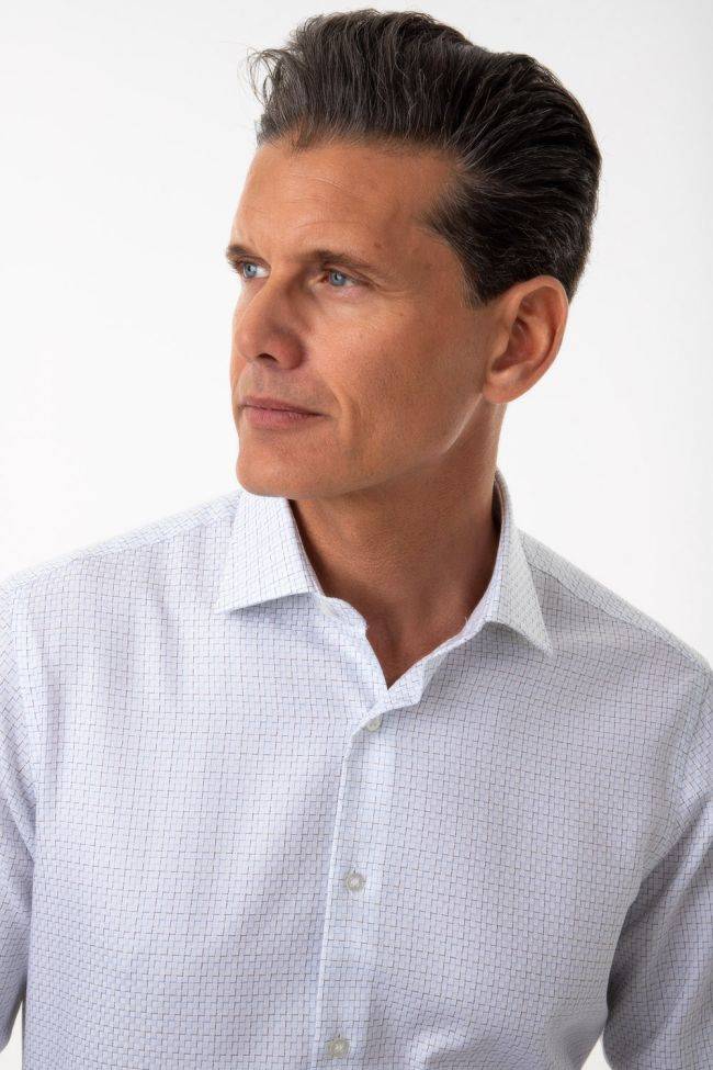 Ingram Hemd Herren Ingram Slim Halb Unifarben 100% Baumwolle Kragen Italienisch Lange Ärmel