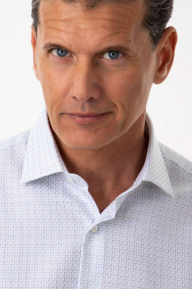 Ingram Hemd Herren Ingram Slim Halb Unifarben 100% Baumwolle Kragen Italienisch Lange Ärmel