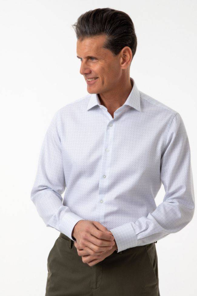 ingram Hemd Herren Ingram Slim Halb Unifarben 100% Baumwolle kragen Italienisch Lange Ärmel