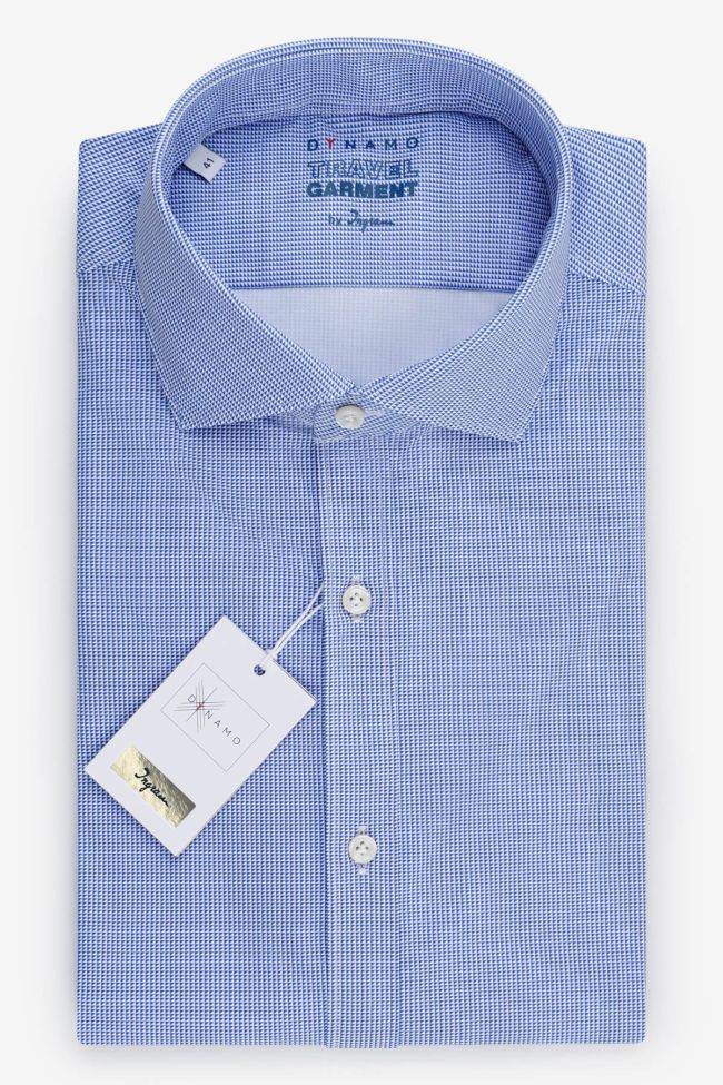 ingram Hemd Herren Ingram Slim Halb Unifarben 73% polyamide 27% elastan kragen Französisch Lange Ärmel