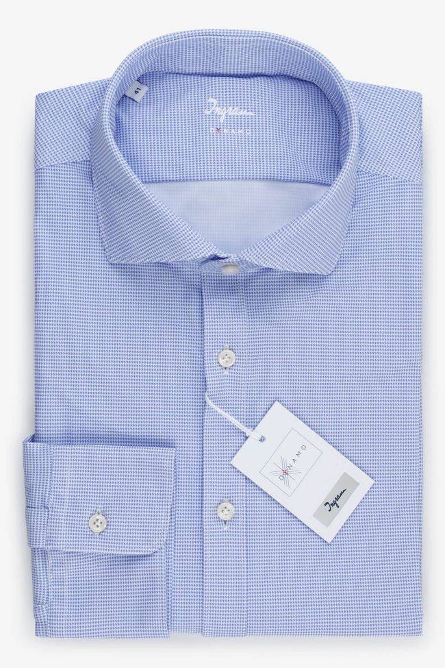 ingram Hemd Herren Ingram Slim Halb Unifarben 76% nylon 24% elastane kragen Französisch Lange Ärmel
