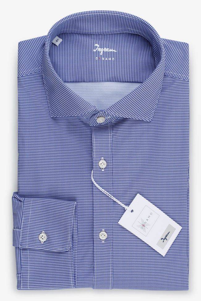 ingram Hemd Herren Ingram Slim Halb Unifarben 76% nylon 24% elastane kragen Französisch Lange Ärmel