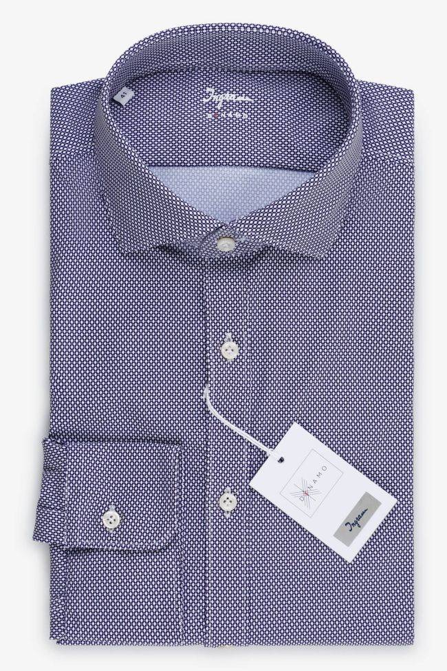 ingram Hemd Herren Ingram Slim Halb Unifarben 76% nylon 24% elastane kragen Französisch Lange Ärmel